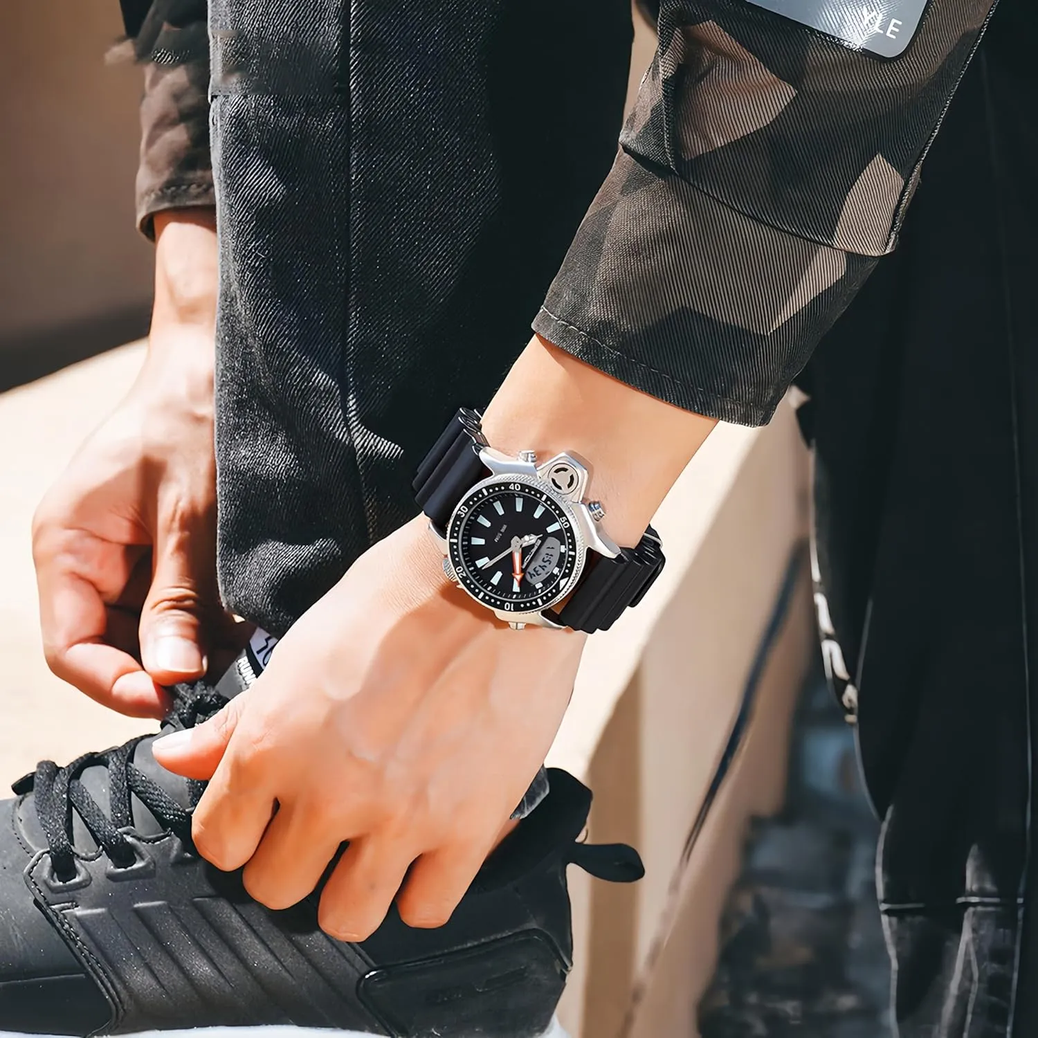 and Women Gosasa Unisex Digital Sports Watch Multi-Function Waterproof Shockproof Watches LED Face Alarm Stopwatch canoes preferable arrival ted besides with Silicone Strap for Men 