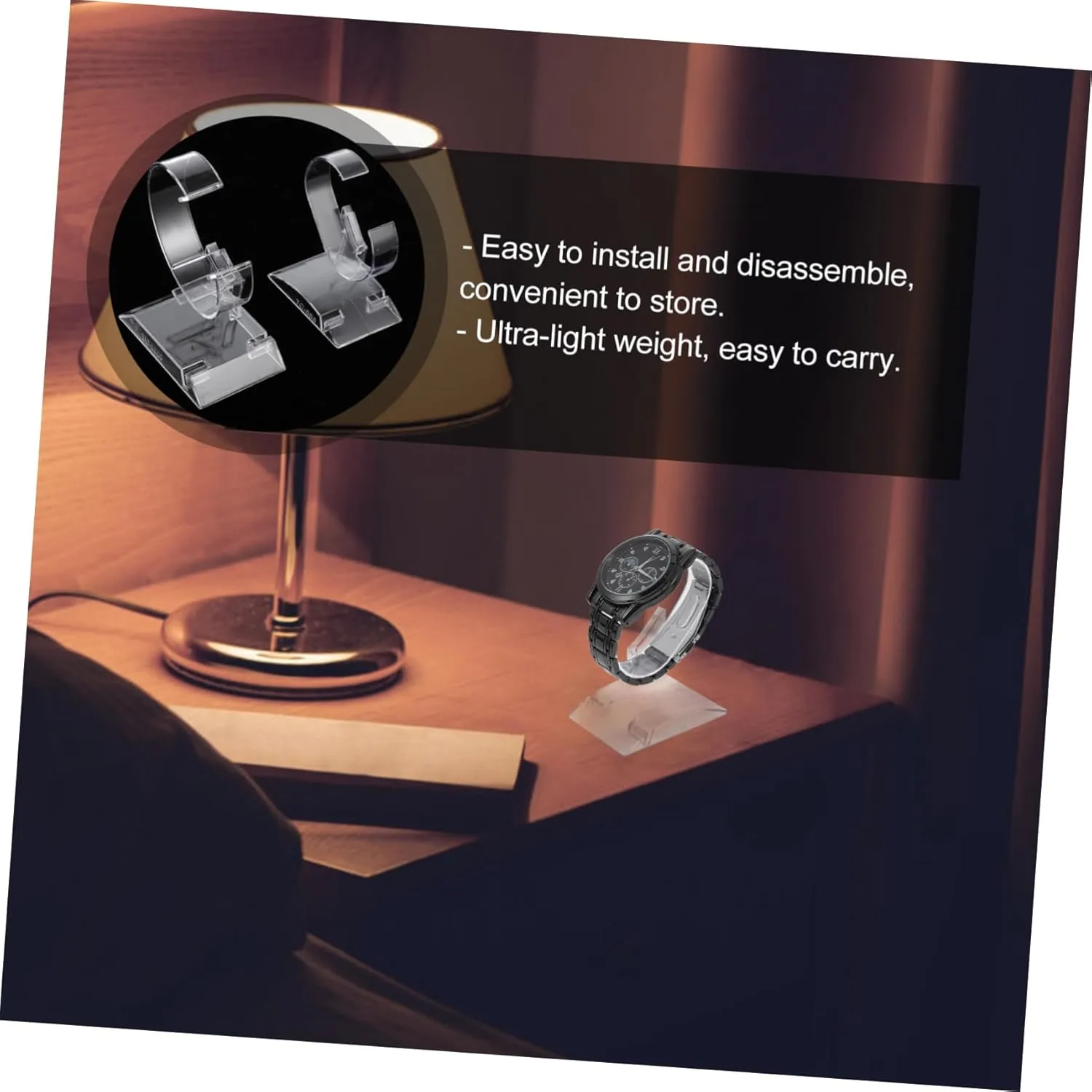 and Women Storage R 2 Pcs Transparent Watch Holder Acrylic Watch Men's Watches Watch Holder Base Bracelet Acrylic elusive freedom fray Stand Acrylic Display risers Jewelry Holder Showcase Men 