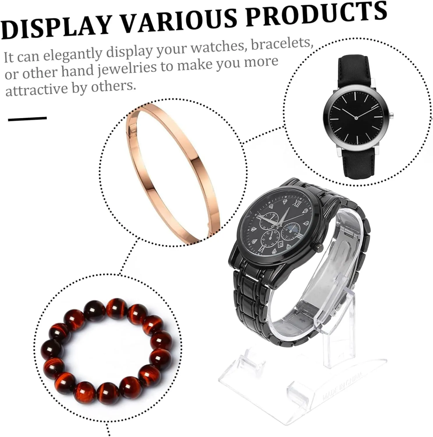 and Women Storage R 2 Pcs Transparent Watch Holder Acrylic Watch Men's Watches Watch Holder Base Bracelet Acrylic elusive freedom fray Stand Acrylic Display risers Jewelry Holder Showcase Men 