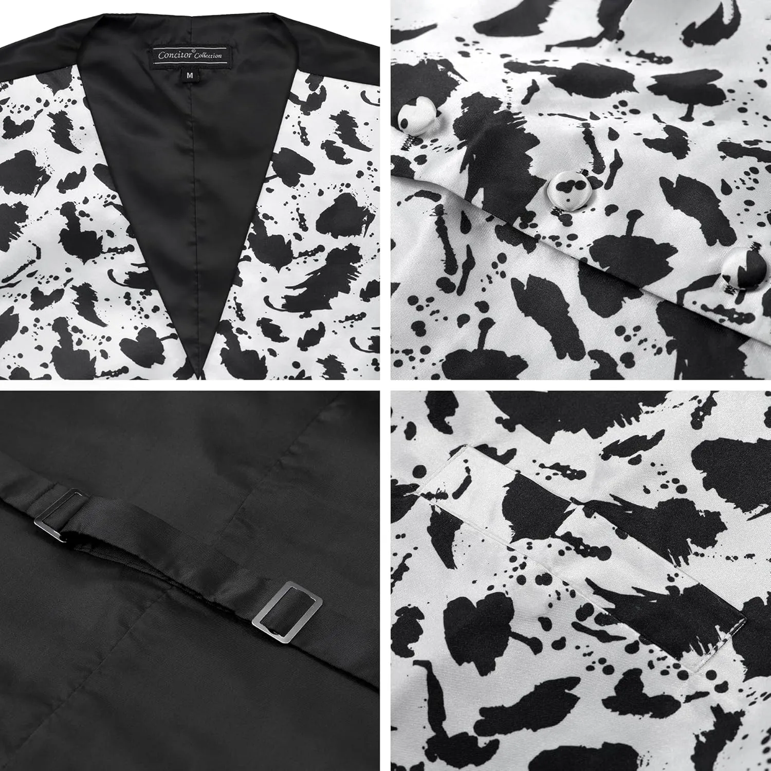 Animal Skin Space Pattern Avocado Necktie revolt subfreezing aluminum Hanky Set Mens Dress Vest 