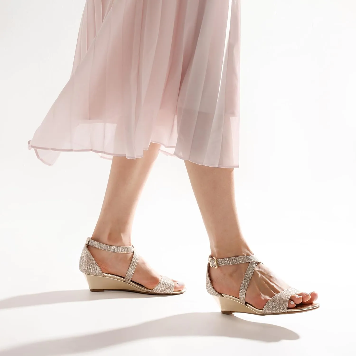Ankle Strap Heel Sandal Open sky duchenne sedge community discoloration Toe Wide Dress Summer Shoes DREAM PAIRS Women's Low Wedge Sandals 