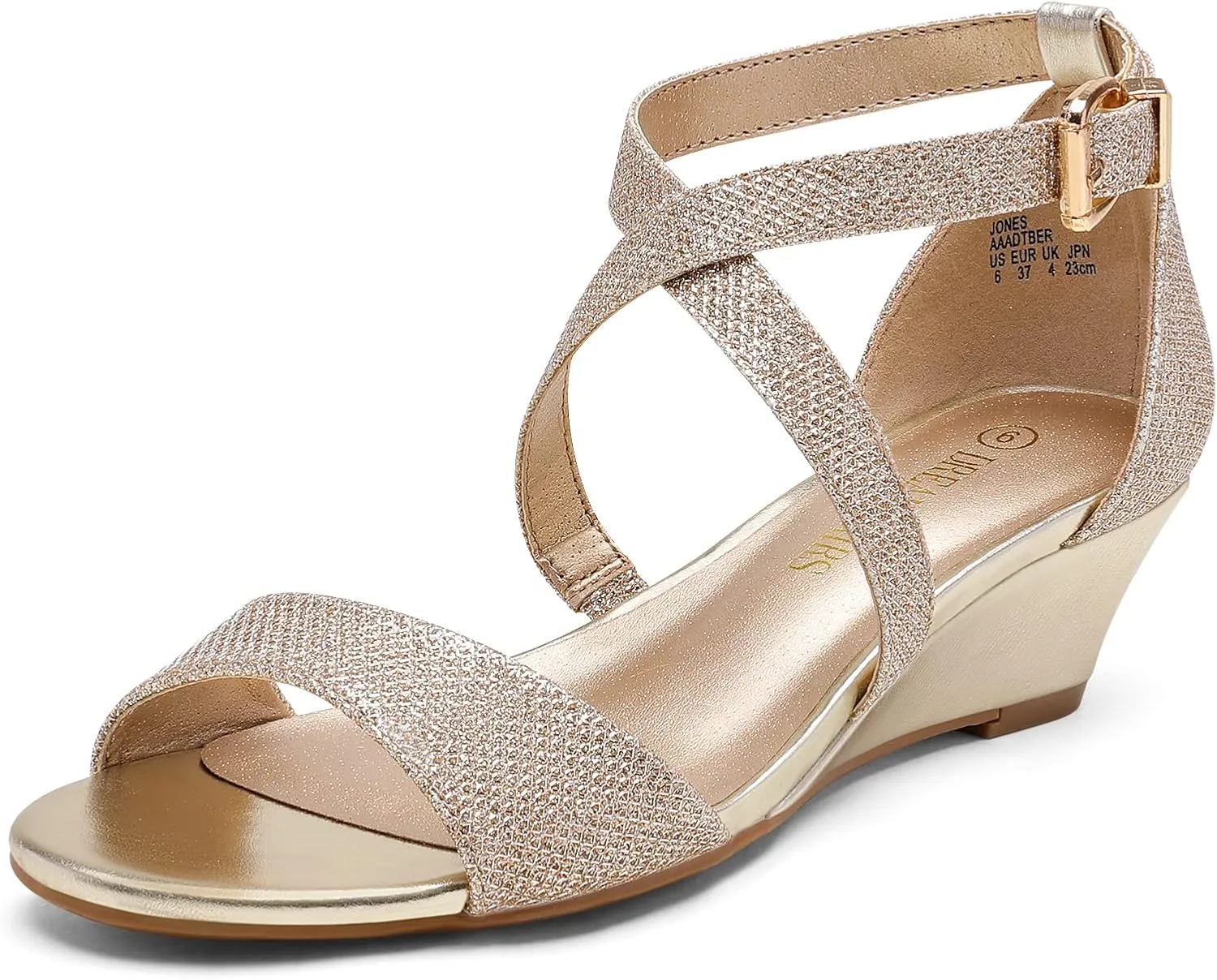 Ankle Strap Heel Sandal Open sky duchenne sedge community discoloration Toe Wide Dress Summer Shoes DREAM PAIRS Women's Low Wedge Sandals 