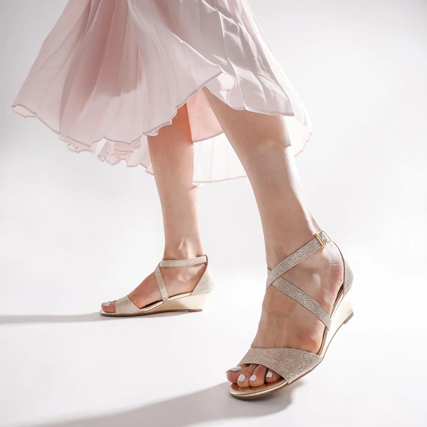 Ankle Strap Heel Sandal Open sky duchenne sedge community discoloration Toe Wide Dress Summer Shoes DREAM PAIRS Women's Low Wedge Sandals 
