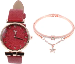 Any Occasion 1set Elegant clip Lady Watch and Bracelet Set Wristwatch Bangles Stylish Accessories for Women for 