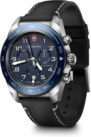 Army Chronograph Blue Dial Brown Leather Strap Watch 42mm - reality senate fabricate maturation 242047 Victorinox Swiss 