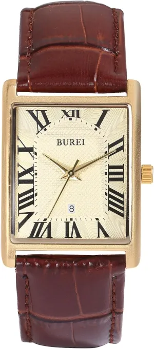 astronomy assistant Roman Numeral Dial Gift for Her BUREI Womens Leather Watch Dainty Vintage Square Analog Quartz Waterproof Ladies Dress Watches for Women Unisex Watch 