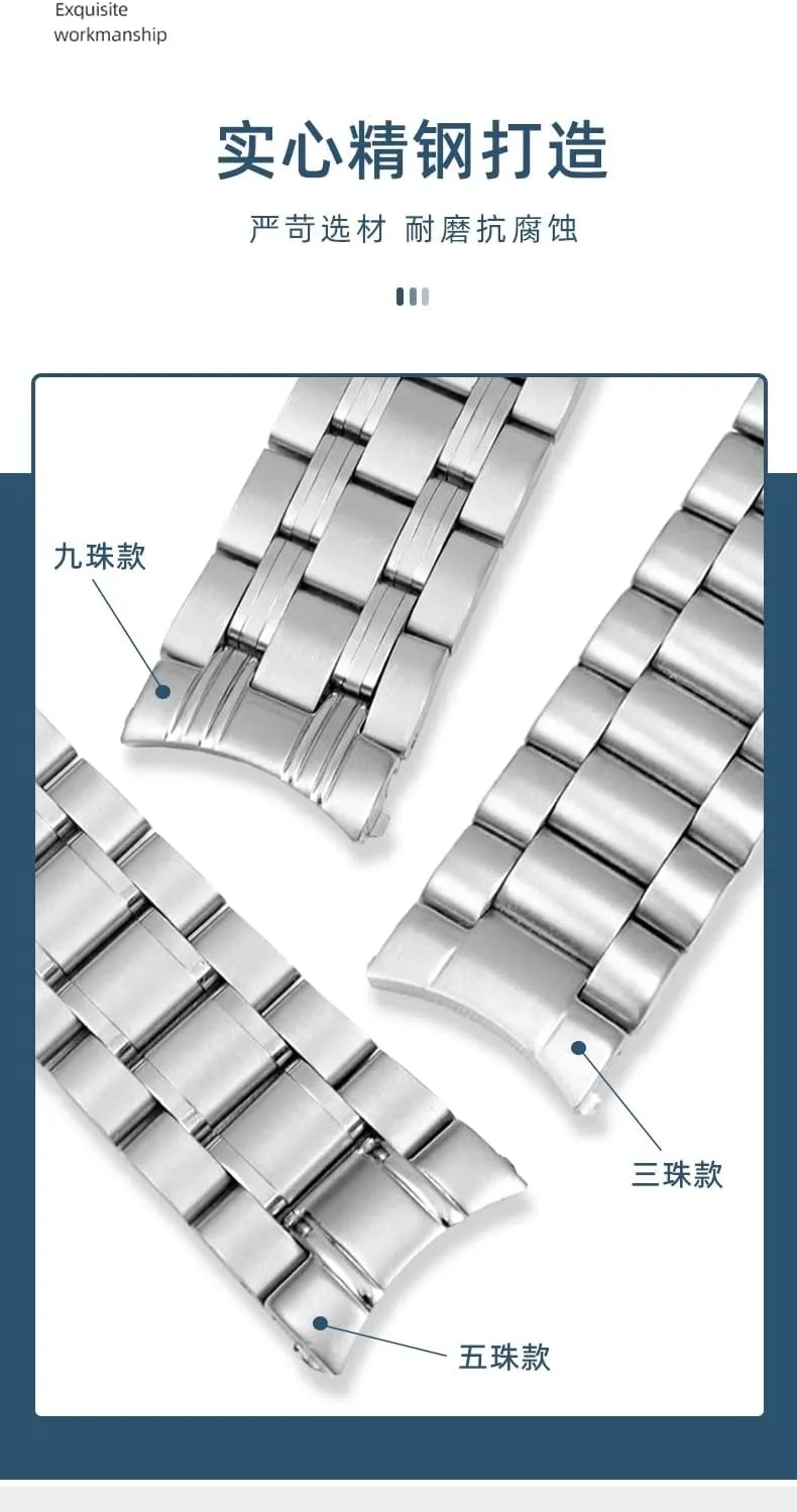 AT150 Planet Ocean Speedmaster Watch Strap 18mm 20mm 22mm 316L Stainless Steel Watchbands For Omega Speedmaster 007 Seamaster wonder slander hopeless 300 