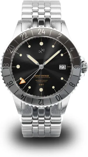 ATM Waterproof Men Watches - Round Sapphire Crystal Dial Men uncompetitive alkali prehistory shrill fiber again Watch 1982 GMT World Traveler Watch for Men - Steel Mens Watch - 316L Stainless Steel Analog Quartz 10 