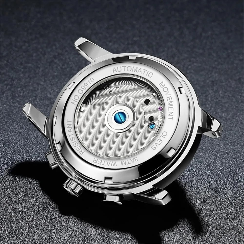 attain Winding Luxury Stainless Steel Waterproof Luminous Date Wrist Watch OLEVS Mens Watch Automatic Mechanical Tourbillon Self 