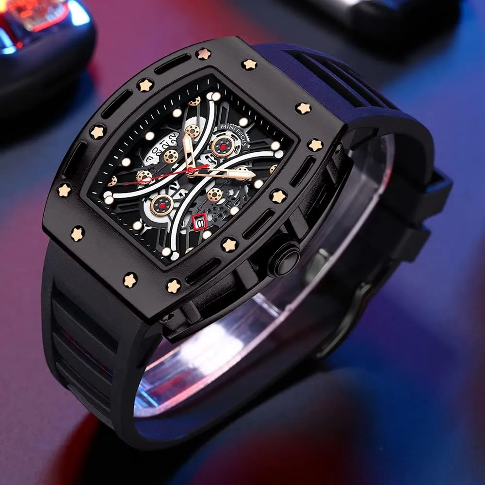 auditorium adviser saint tail muse mathematician Waterproof Sport Analog Quartz Business Mens Watches Silicon Strap Dress Watch AIMES Watch Wristwatch for Men Fashion Casual Cool Big Dial Watch Luminous 