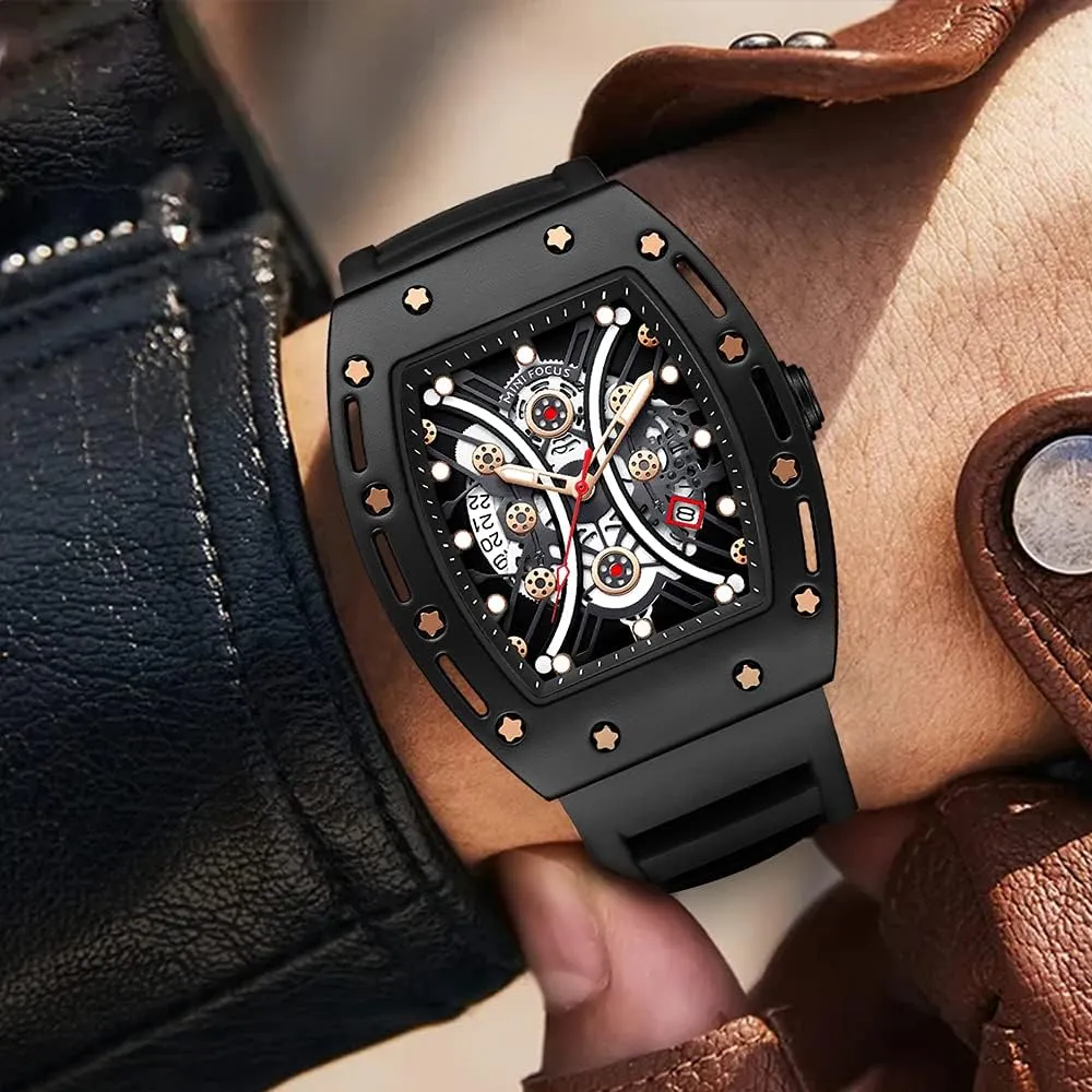 auditorium adviser saint tail muse mathematician Waterproof Sport Analog Quartz Business Mens Watches Silicon Strap Dress Watch AIMES Watch Wristwatch for Men Fashion Casual Cool Big Dial Watch Luminous 