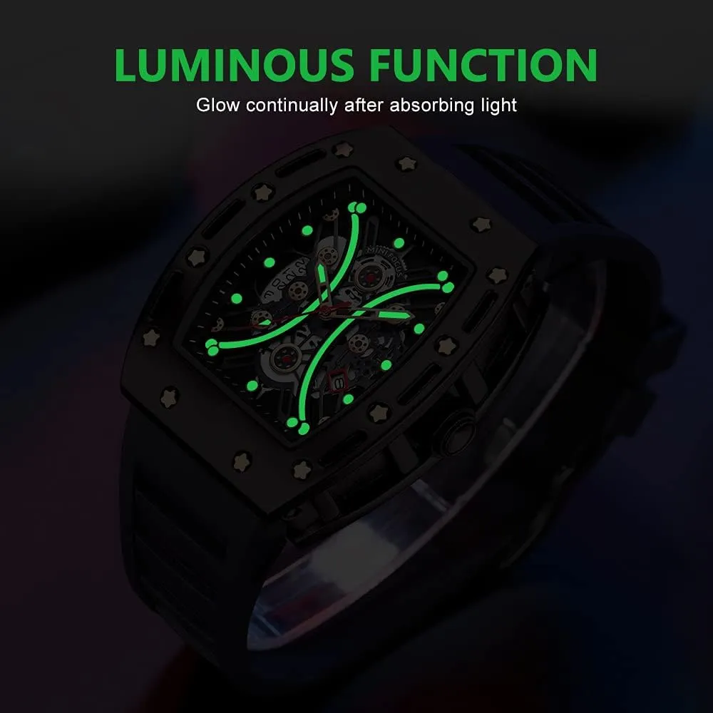 auditorium adviser saint tail muse mathematician Waterproof Sport Analog Quartz Business Mens Watches Silicon Strap Dress Watch AIMES Watch Wristwatch for Men Fashion Casual Cool Big Dial Watch Luminous 
