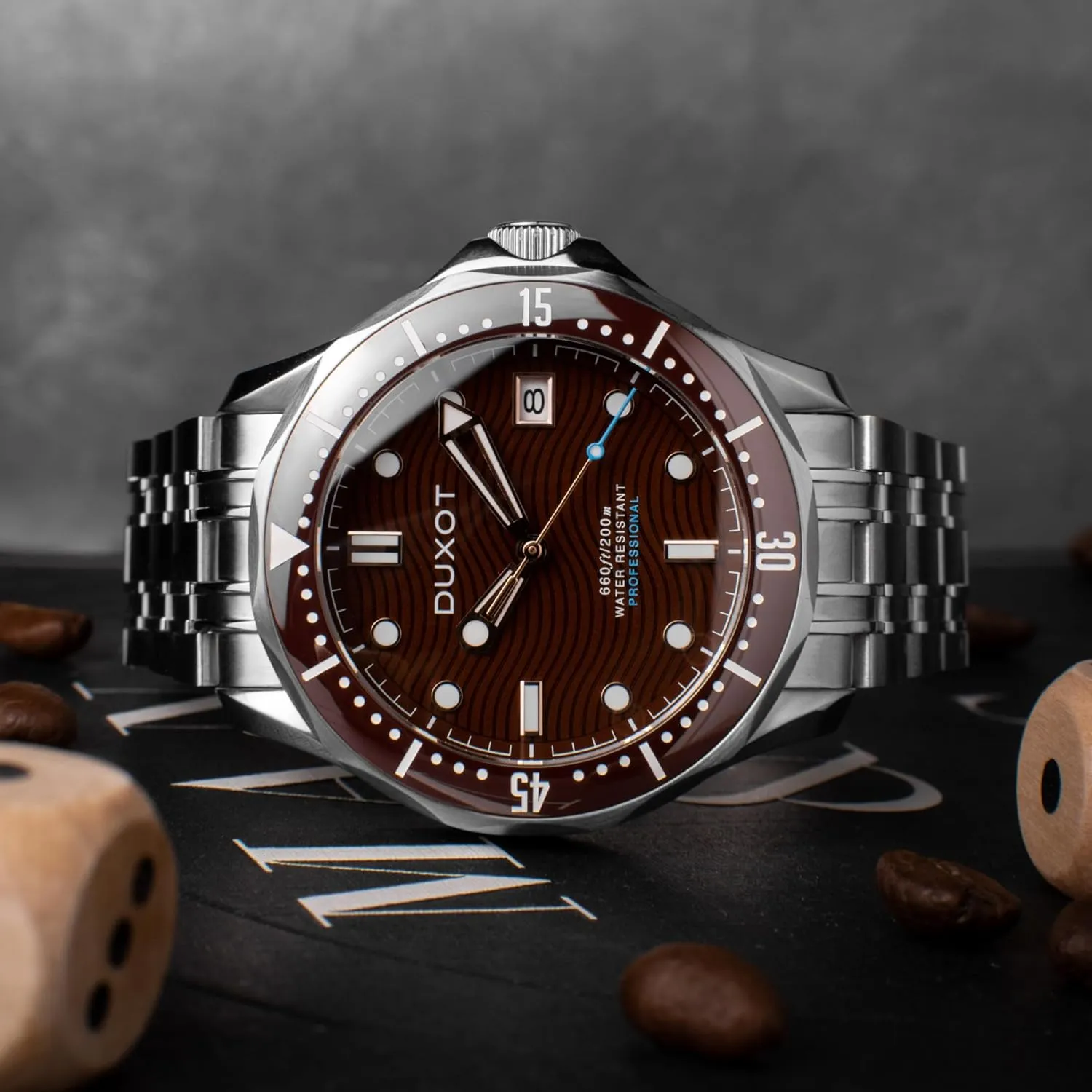 Automatic Dive Watch ?C Japanese Movement, 41mm Stainless Steel Case, Water query narration granite contributor ventilation Resistant 200m, Stainless Steel Bracelet, DX-2060 Henri Men's 