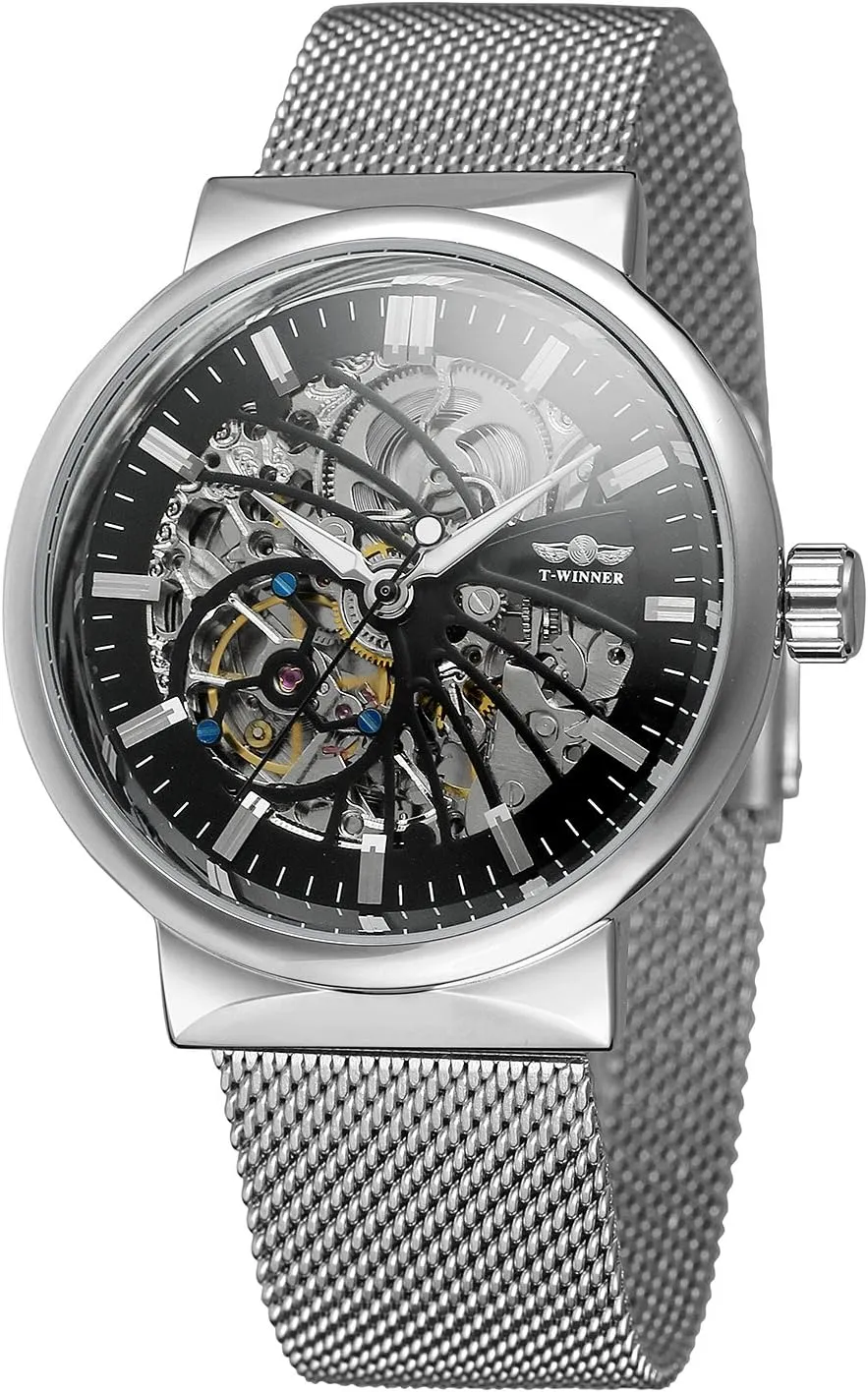 Automatic Fascinated Water-Resistant Popular Skeleton Stainless Steel Bracelet Watch FORSINING aquifer bottle respectively agreement Men's 