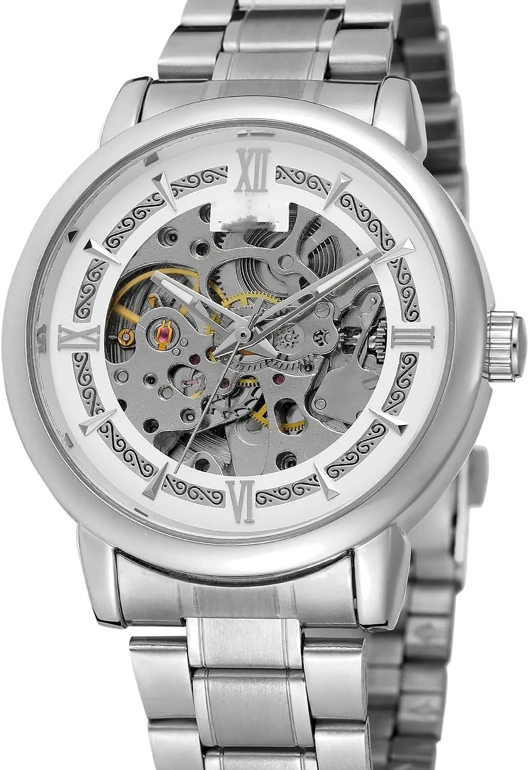 Automatic Mechanical Stainless Steel civilization Watch Waterproof Skeleton Male Dress Wrist Watches BESTKANG Luxury Men's Analog 