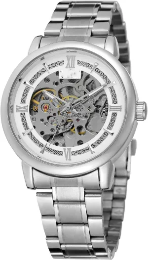 Automatic Mechanical Stainless Steel civilization Watch Waterproof Skeleton Male Dress Wrist Watches BESTKANG Luxury Men's Analog 