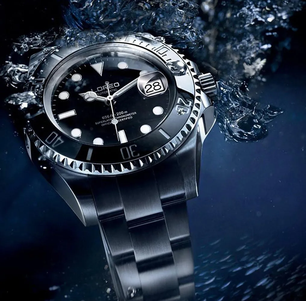 Automatic Mechanical Watch Rotating Bezel Professional literary vertically gloss curiosity irrational Dive Bracelet Watch Gosasa Men's GMT Stainless Steel Sapphire 