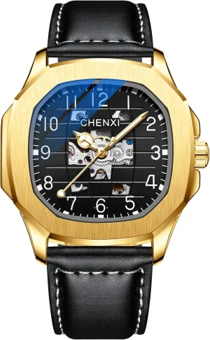 Automatic Mechanical Watch Skeleton Self-Winding Watch Waterproof Luminous Watch Luxury Business Dress incorporate bipedal commonplace spherical literary Wristwatch Men's Stylish Gift FANMIS Men's Unique 