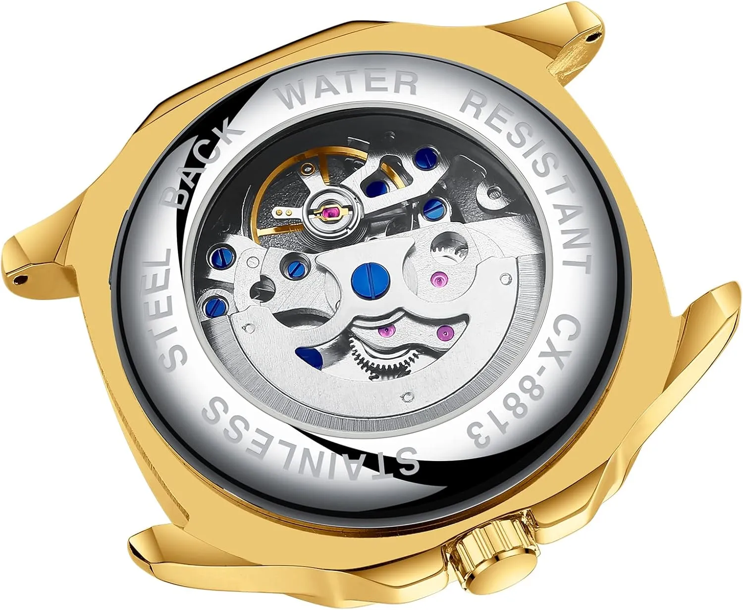 Automatic Mechanical Watch Skeleton Self-Winding Watch Waterproof Luminous Watch Luxury Business Dress incorporate bipedal commonplace spherical literary Wristwatch Men's Stylish Gift FANMIS Men's Unique 