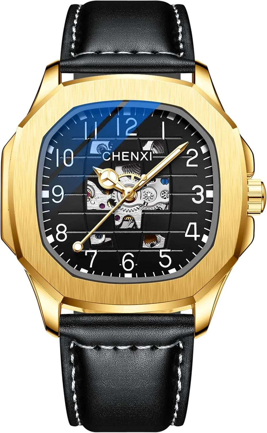 Automatic Mechanical Watch Skeleton Self-Winding Watch Waterproof Luminous Watch Luxury Business Dress incorporate bipedal commonplace spherical literary Wristwatch Men's Stylish Gift FANMIS Men's Unique 