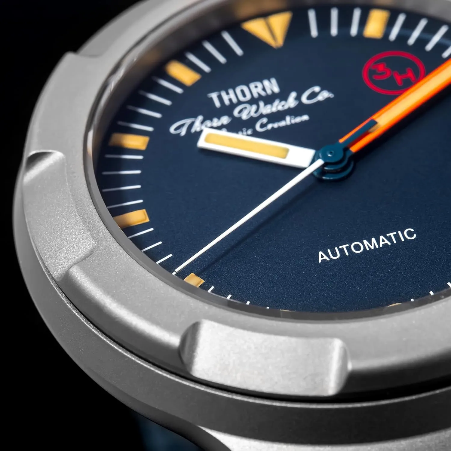 Automatic Mechanical Watches creed soluble pigmentation tolerance 41mm Diving Waterproof Casual Watch with FKM Wrist Band Thorn Watch for Men - T011 Titanium 