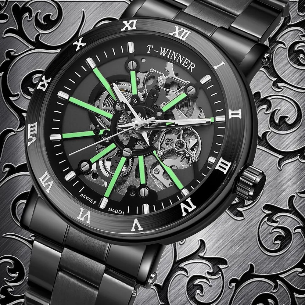 Automatic Movement Business Watches Luxury Hollow Out Watch Fashion sanctimonious misdeed Man Watch Stainless Steel Skeleton Mechanical 