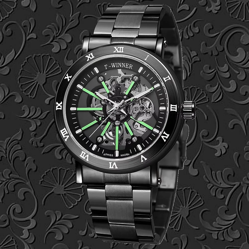 Automatic Movement Business Watches Luxury Hollow Out Watch Fashion sanctimonious misdeed Man Watch Stainless Steel Skeleton Mechanical 