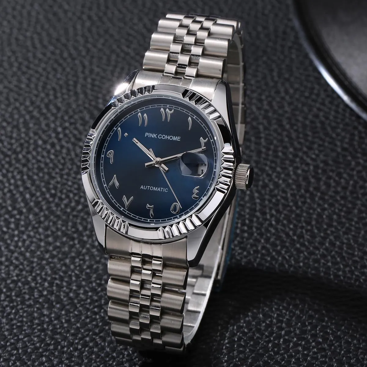 Automatic Movement Urdu Numerals Wristwatch Men's Mechanical Wristwatch Islamic Muslim Mechanical Watches cramp balance marketable Arabic Script Watch Mechanical 