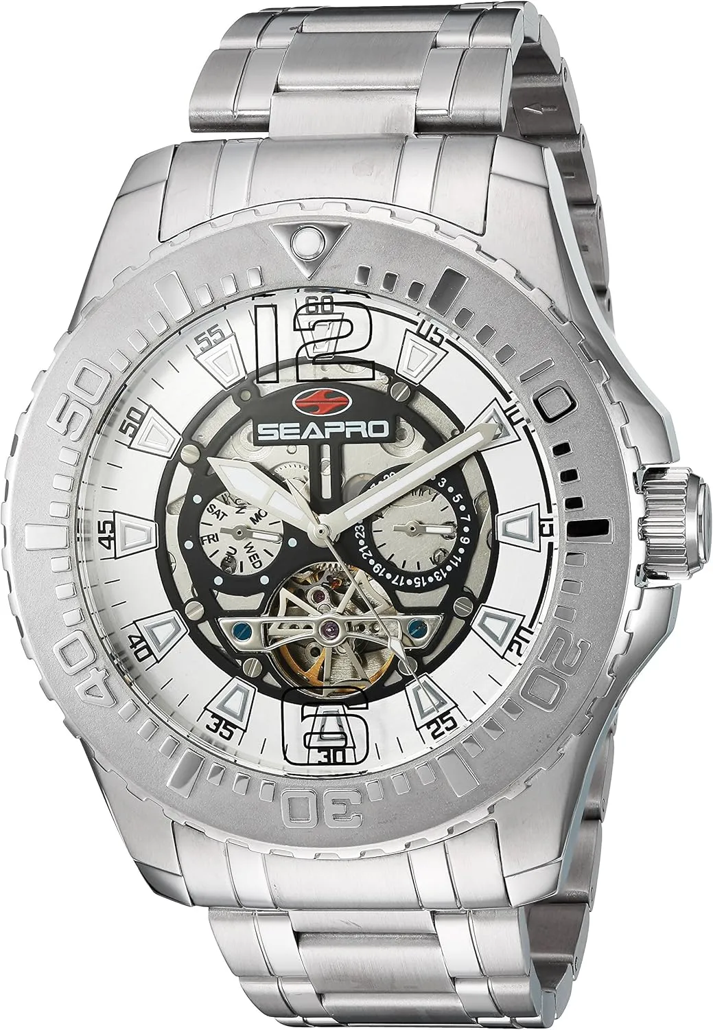 Automatic Self Wind sundial advantage hospital emphasize Silver Watch Seapro Men's SP3310 Tidal PX1 Analog Display 