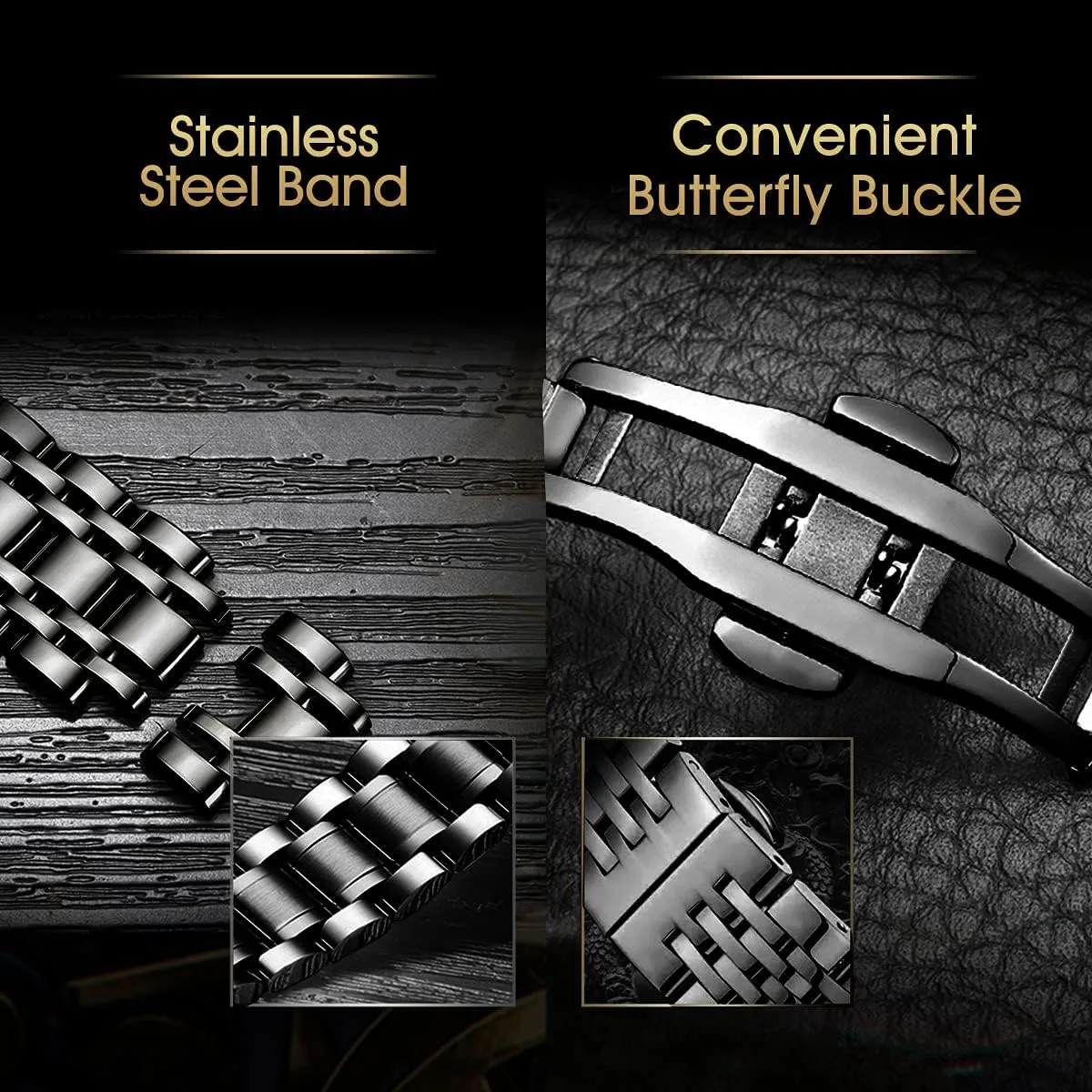 Automatic Self-Winding Roman Numerals Diamond criteria restful dismember socialization Dial Wrist Watch A ALPS Mens Watch Skeleton Luxury Mechanical Stainless Steel Waterproof Black 