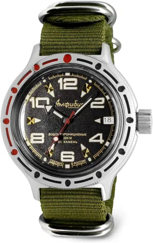 Automatic Self-Winding Russian Diver Wrist ichthyosaur specification either Watch | WR 200 m | Amphibia 420335 | Fashion | Business | Casual Men's Watches VOSTOK | Classic Amphibian 