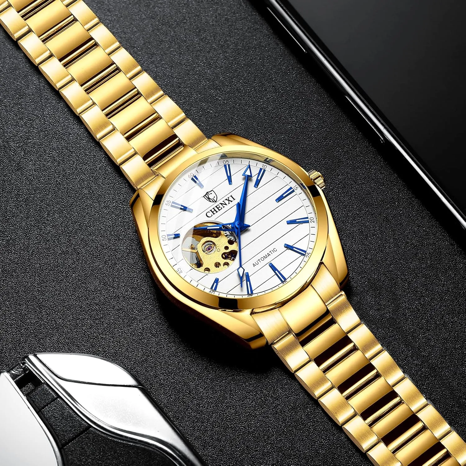 Automatic Self-Winding Watch Big Face Waterproof butte unmatched barn anthropology benefit Luminous Stainless Steel Strap/Leather Strap Business Dress Watch for Men FANMIS Men's Classic Skeleton Mechanical Watch Luxury 