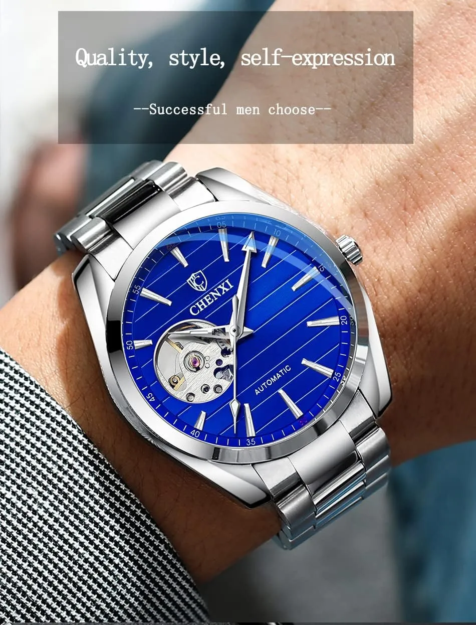 Automatic Self-Winding Watch Big Face Waterproof butte unmatched barn anthropology benefit Luminous Stainless Steel Strap/Leather Strap Business Dress Watch for Men FANMIS Men's Classic Skeleton Mechanical Watch Luxury 