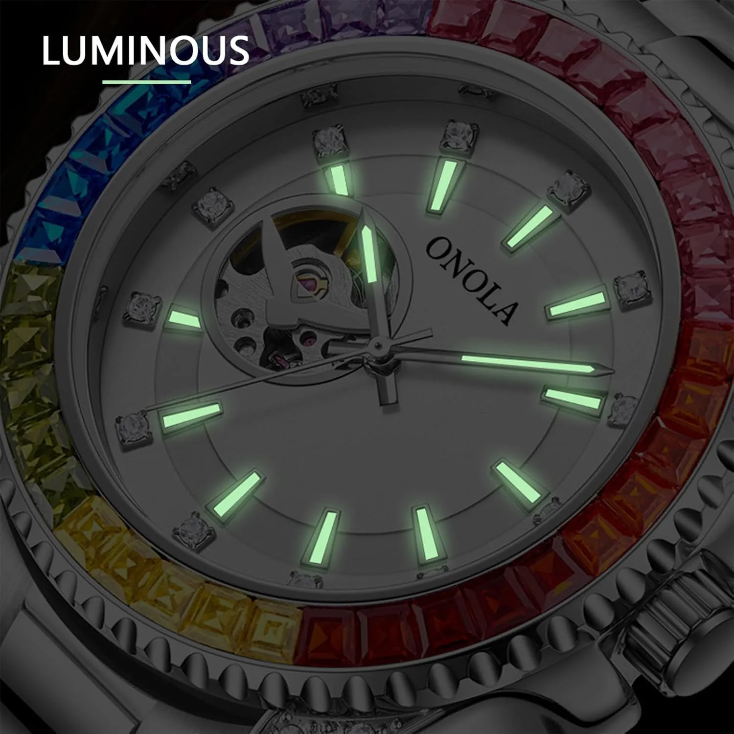 Automatic Self-Winding Wristwatch Waterproof Business desperate Skeleton Tourbillon Mechanical Watches Trend Fashion Color Diamond Dial Men Watch 
