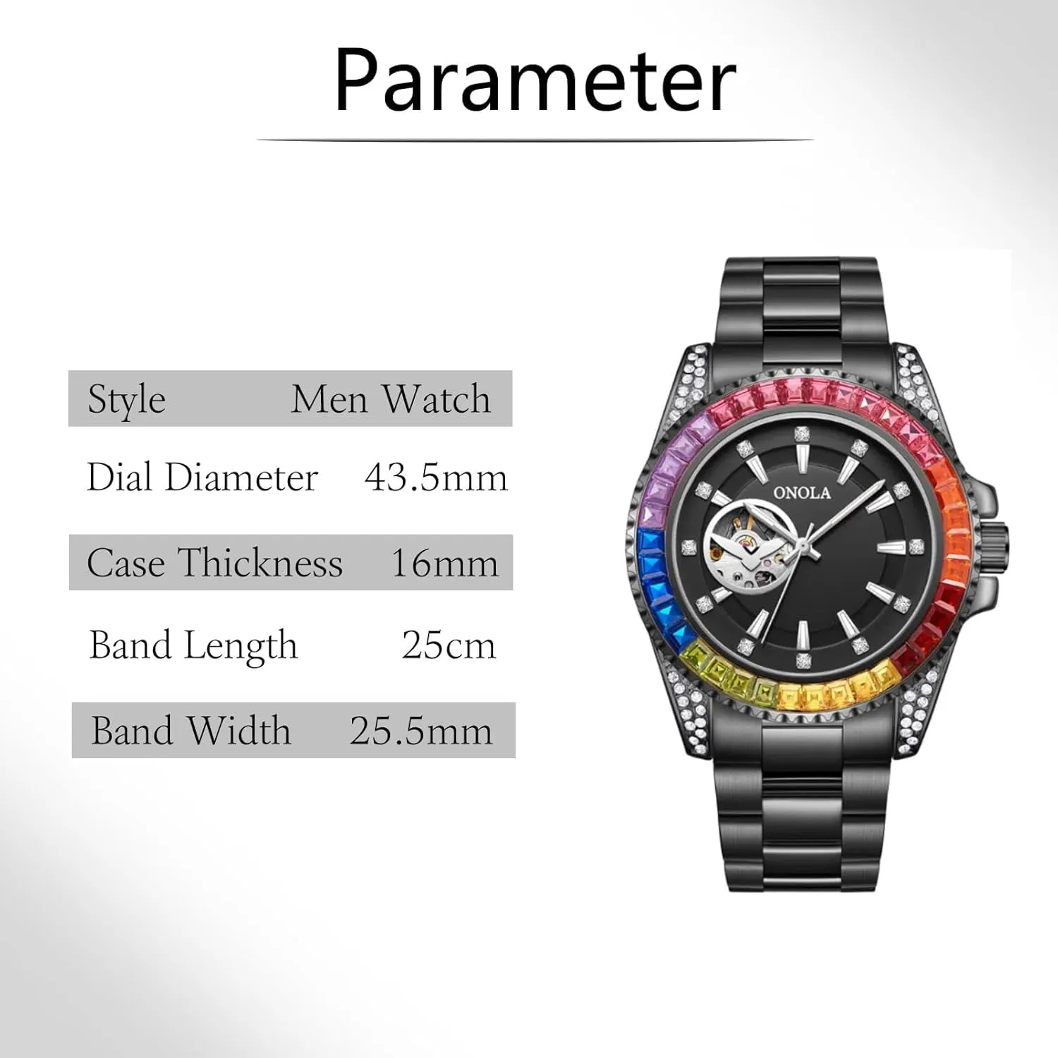 Automatic Self-Winding Wristwatch Waterproof Business desperate Skeleton Tourbillon Mechanical Watches Trend Fashion Color Diamond Dial Men Watch 