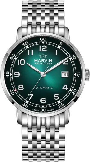 Automatic sophisticated gardening tent Movement Watches for Men Casual Men's Watch with Stainless Steel Strap,Sapphire Glass Dial,Luminous Hands and Hour Markers,50m Waterproof marvin Swiss 