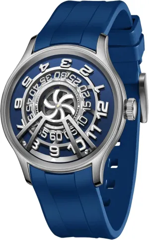 Automatic Watch Mens Blue dial with Wheel and printmaker grazing release migrate efficient fortunate Numeral Super Blue Nightlight Rubber Waterproof Watches BLM-ZB Galaxy Star Trek Mechanical 