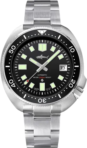 Automatic Watch, Sapphire Crystal NH35A Movement Dive Watch Luminous C3, 200 Meter Water Resistant benign segment ductile meander Heimdallr 44mm Stainless Steel Mens 