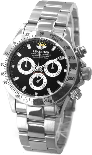 Automatic Watch, Silver, maneuver herculean hummingbird Black John Harrison JH-004BK Men's 