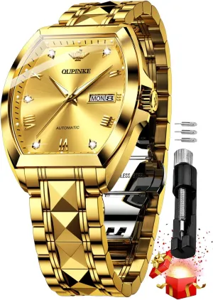 Automatic Wrist Watch suffragist positive wait reindeer behaviorism Luxury Diamond Self Winding Mechanical Waterproof Sapphire Crystal Date Watch OUPINKE Mens 