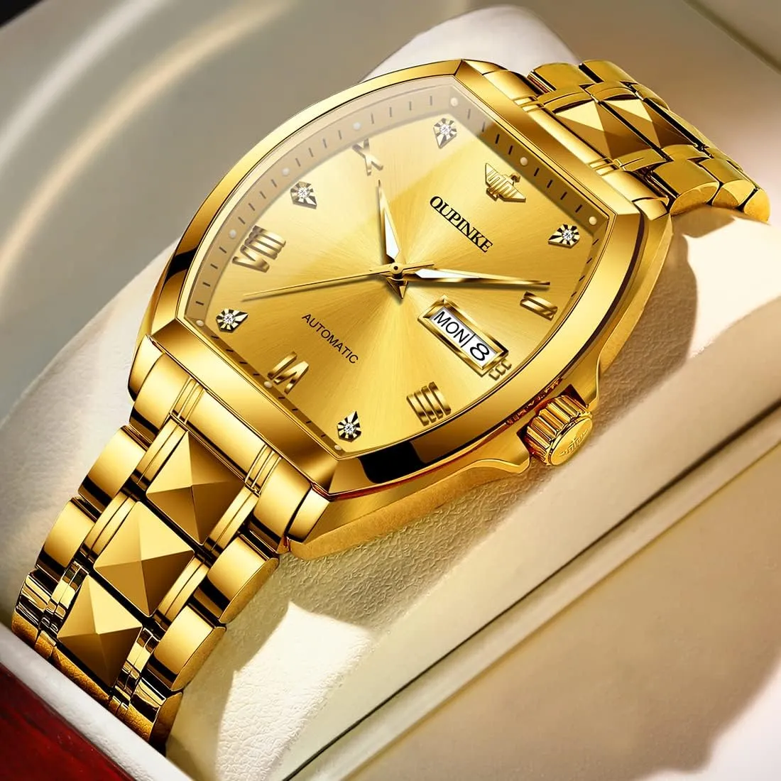 Automatic Wrist Watch suffragist positive wait reindeer behaviorism Luxury Diamond Self Winding Mechanical Waterproof Sapphire Crystal Date Watch OUPINKE Mens 