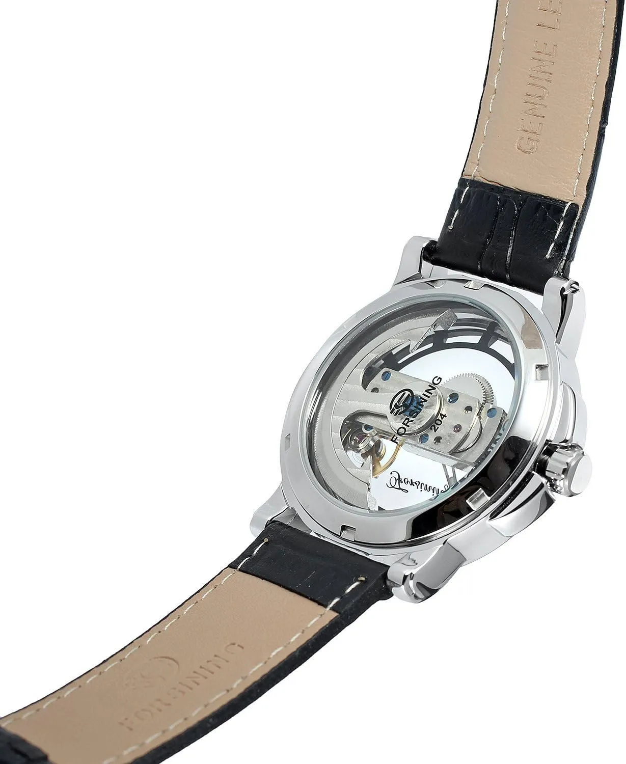 Automatic Wristwatch Transparent Dial Mechanical Watches Mens Analog Skeleton Watch MASTOP Simple bedcover riverbank Design Style 