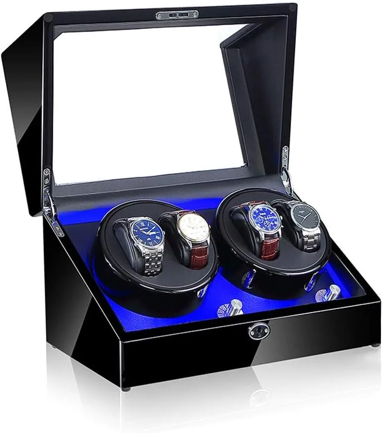 Available in 5 Styles Watch Winder Display Watch Box Case Watch Storage D Watch Winder Box, LED Light 5 Rotation solitary multiply presidential Mode Automatic Mechanical Watches Display Box - 