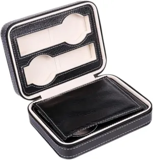 Bag for Travel Black VALICLUD Portable Watch Travel Case constitutional endeavor Compartments Stylish Organizer for up to Watches Protective Storage 