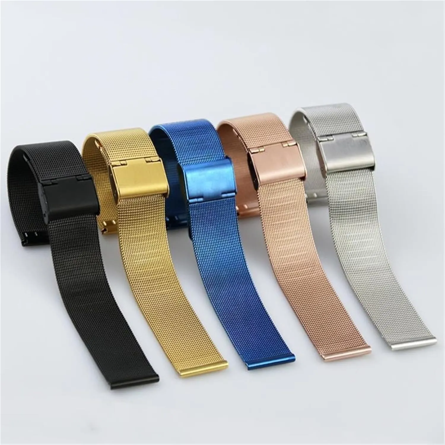 Band Men locust edible moisten swirl Women Universal Bracelet 18mm 20mm Suitable for Traditional Watches Smart Watches Metal Woven Wristband Mesh Watch 