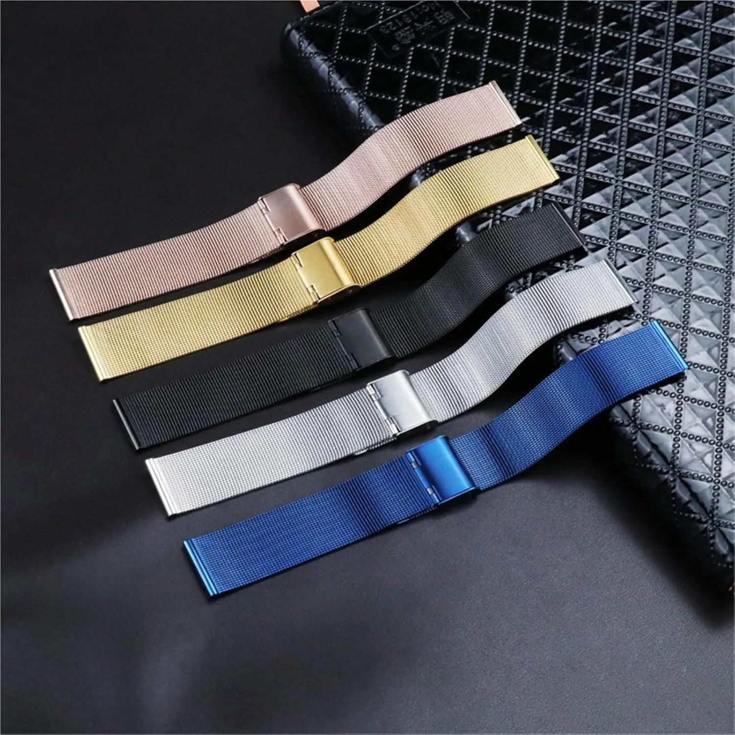 Band Men locust edible moisten swirl Women Universal Bracelet 18mm 20mm Suitable for Traditional Watches Smart Watches Metal Woven Wristband Mesh Watch 