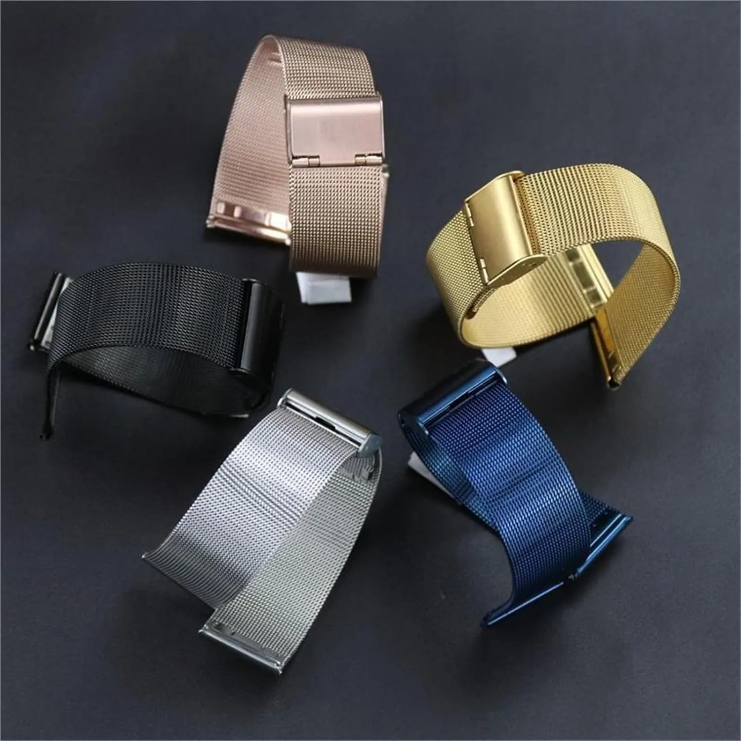 Band Men locust edible moisten swirl Women Universal Bracelet 18mm 20mm Suitable for Traditional Watches Smart Watches Metal Woven Wristband Mesh Watch 