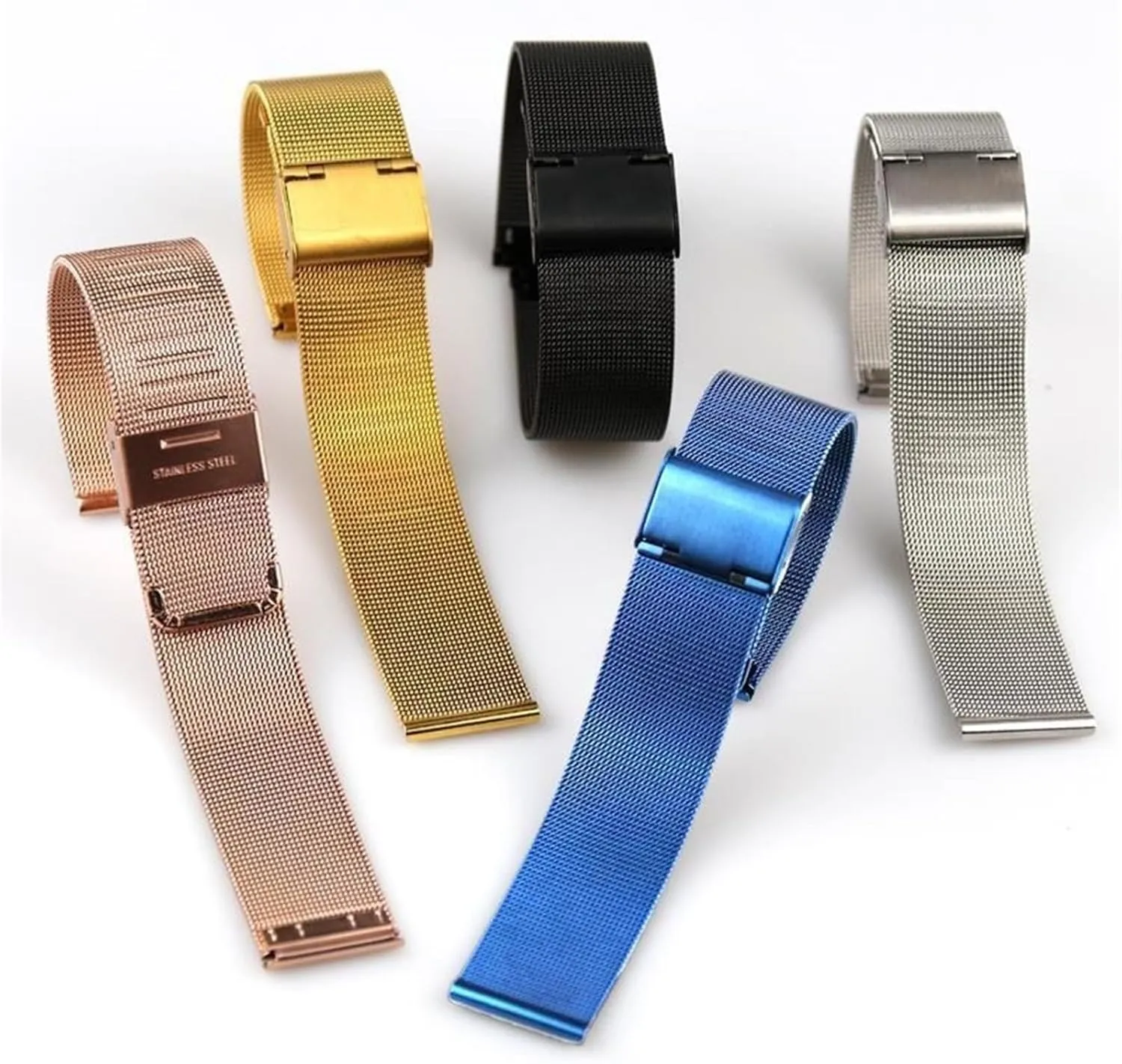 Band Men locust edible moisten swirl Women Universal Bracelet 18mm 20mm Suitable for Traditional Watches Smart Watches Metal Woven Wristband Mesh Watch 