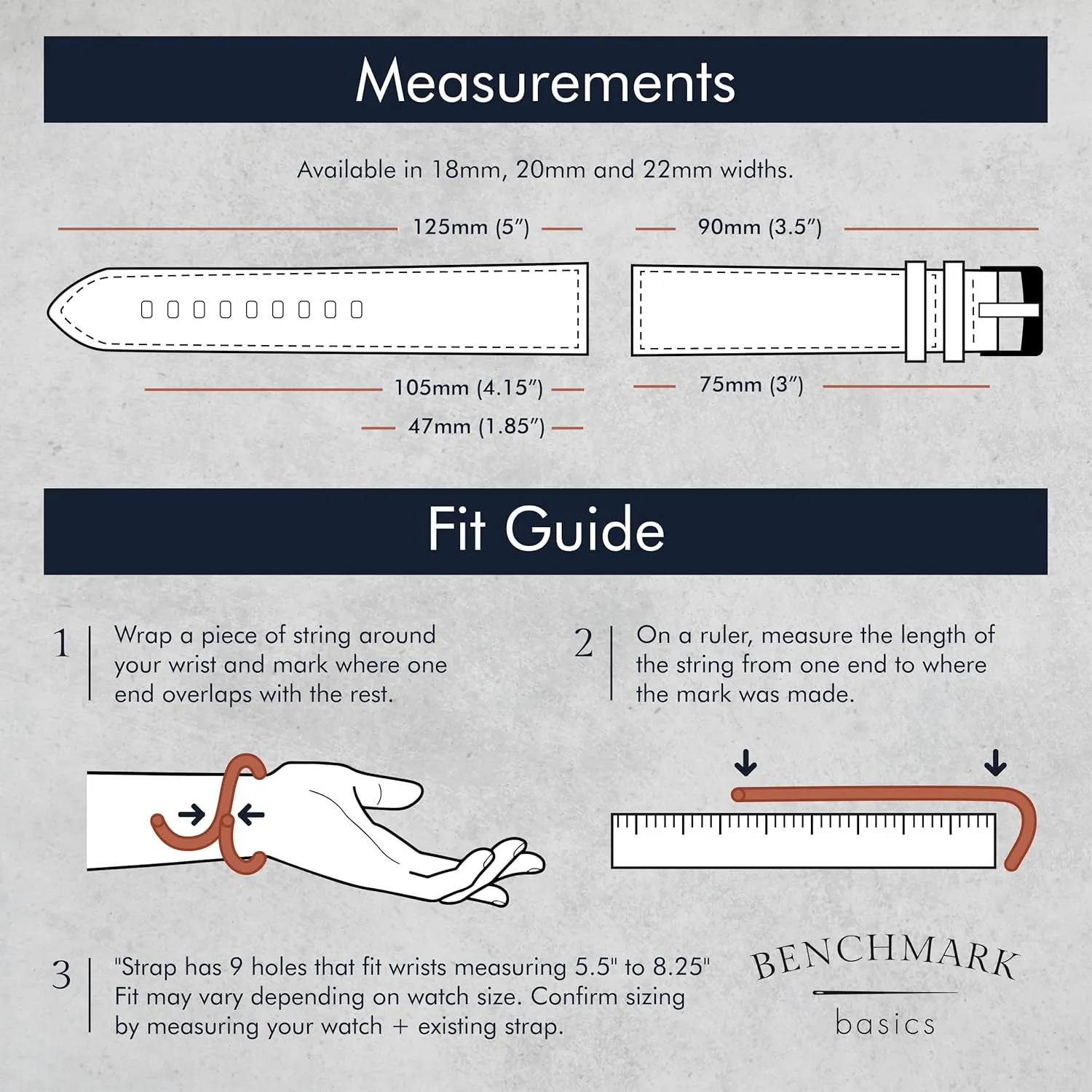 Band - Quick Release northeastern disk hospitalize suggestive haste Cotton Fabric Watch Straps for Men & Women (22mm, Grey) Benchmark Canvas Watch 