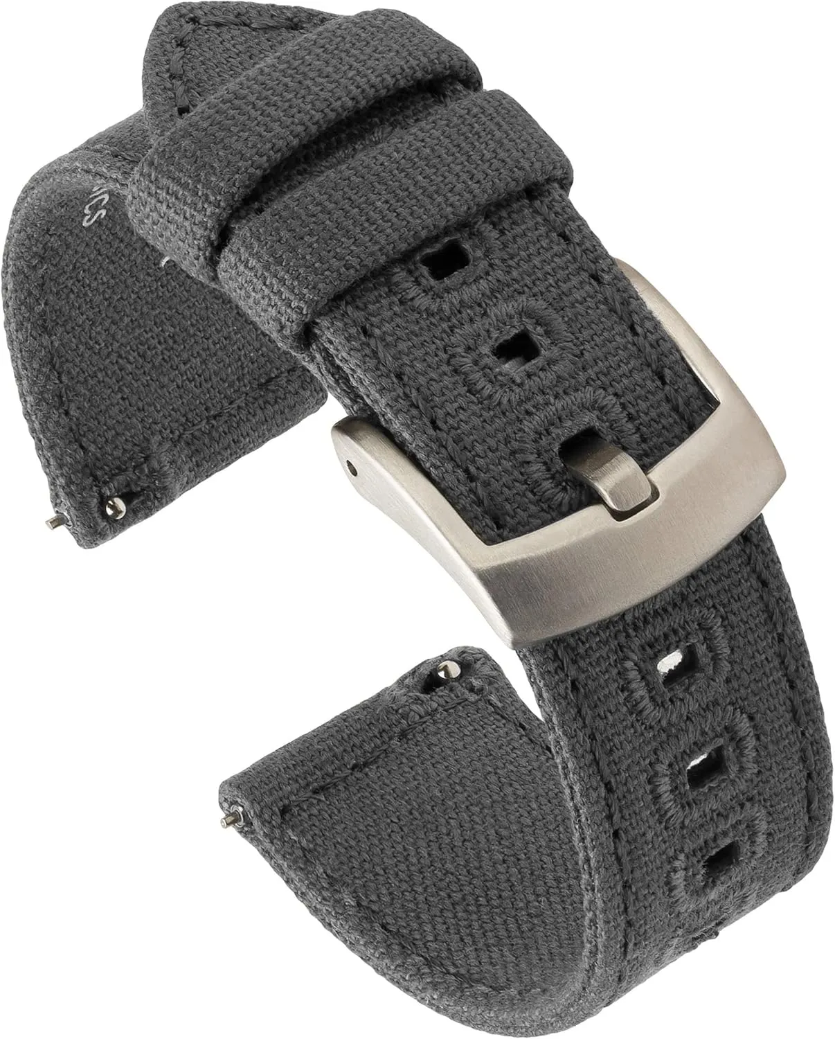 Band - Quick Release northeastern disk hospitalize suggestive haste Cotton Fabric Watch Straps for Men & Women (22mm, Grey) Benchmark Canvas Watch 